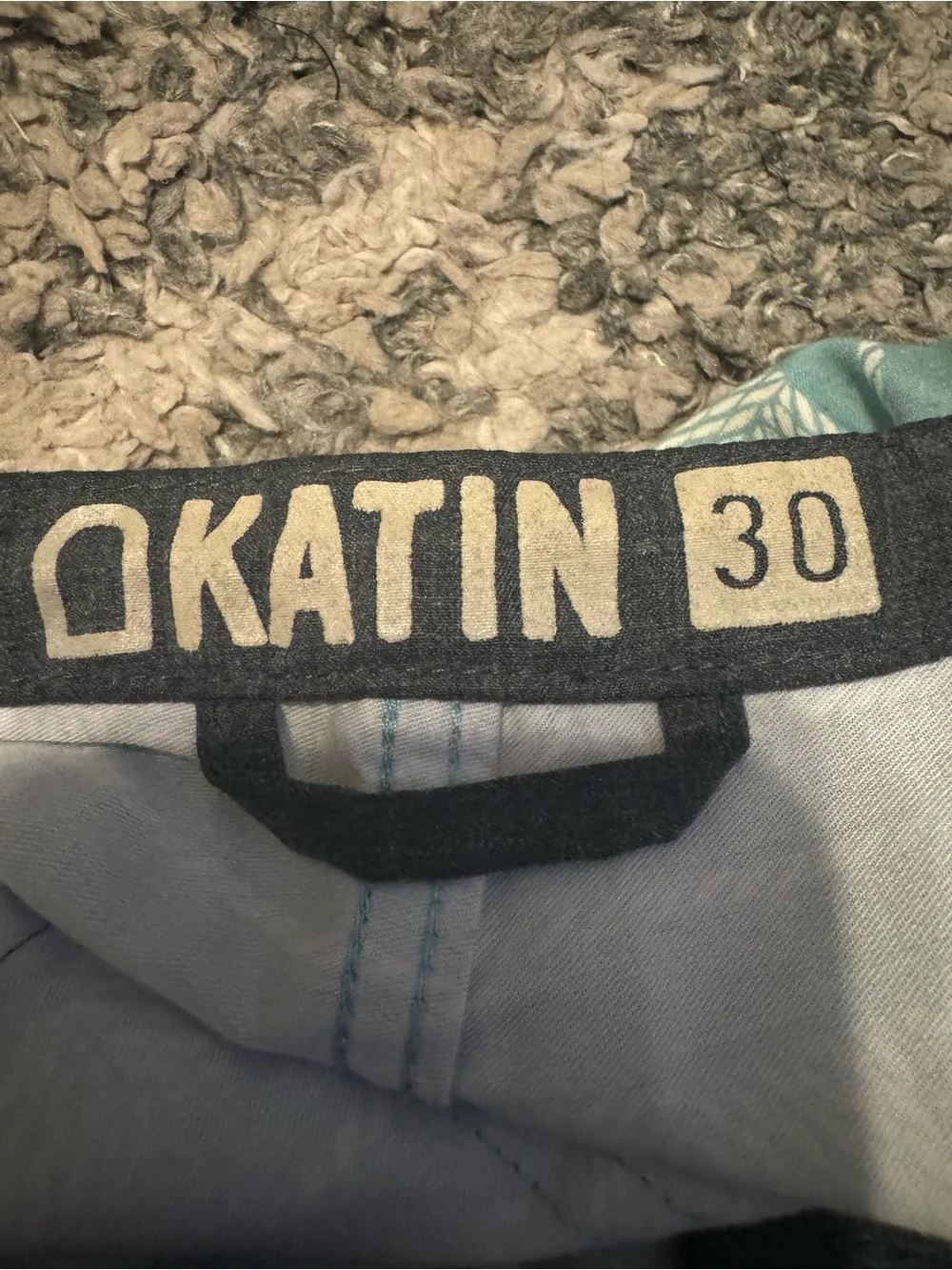 Katin Teal and White Striped Board Shorts men’s 30 waist